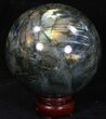 Flashy Labradorite Sphere - Great Color Play #32071-1